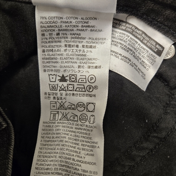 Levis 505 Jeans Womens 27 Black Straight Leg High Rise Denim Pants - Picture 4 of 6